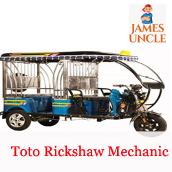Toto Rickshaw mechanic Mr. Pratap Sarkar in Chand Para bazar